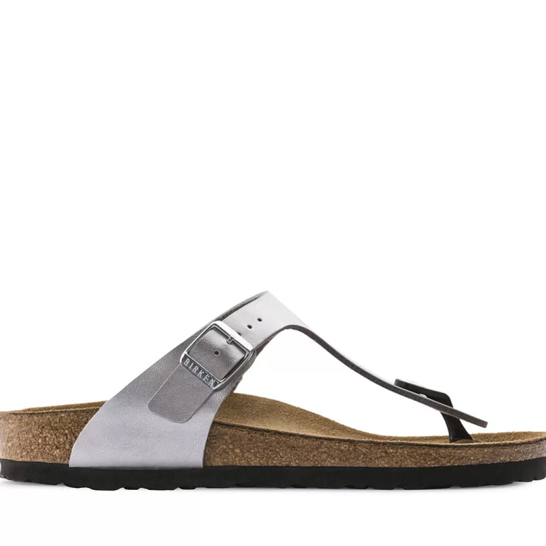 Birkenstock Infradito Gizeh Argento Outlet