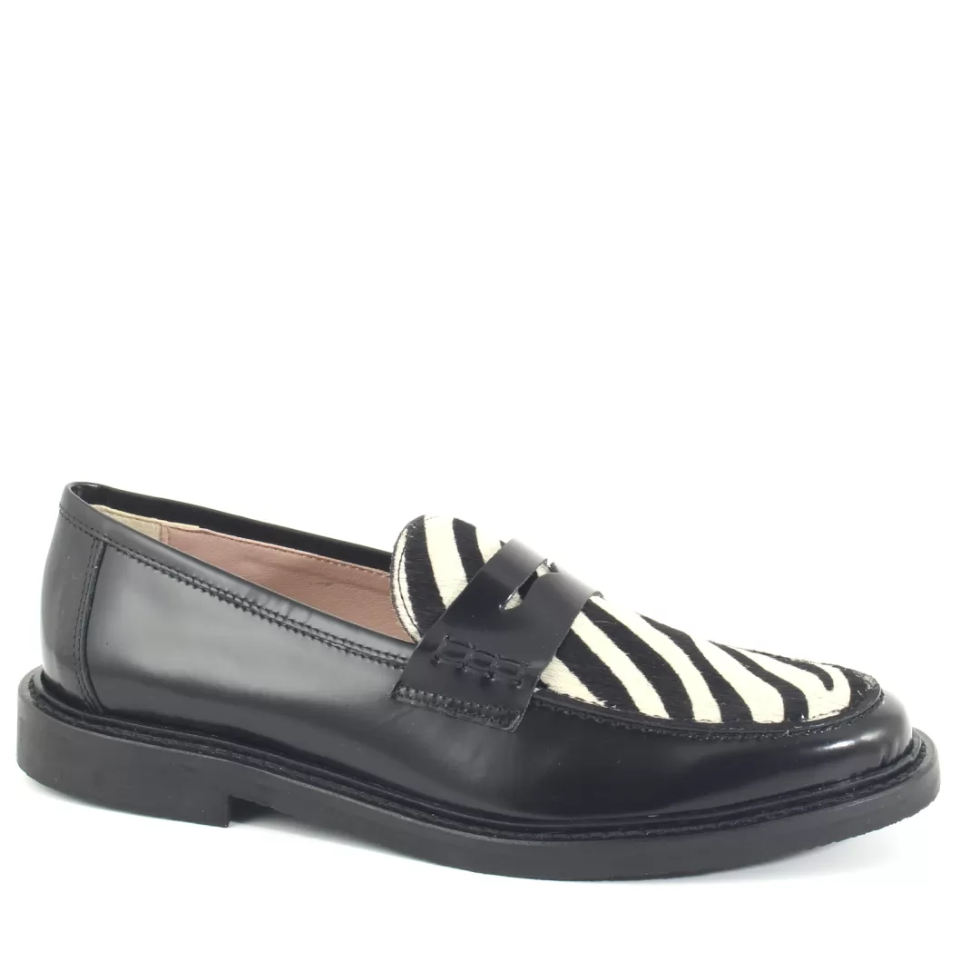 Le Walterine Mocassino Jimmy Animalier, Nero New