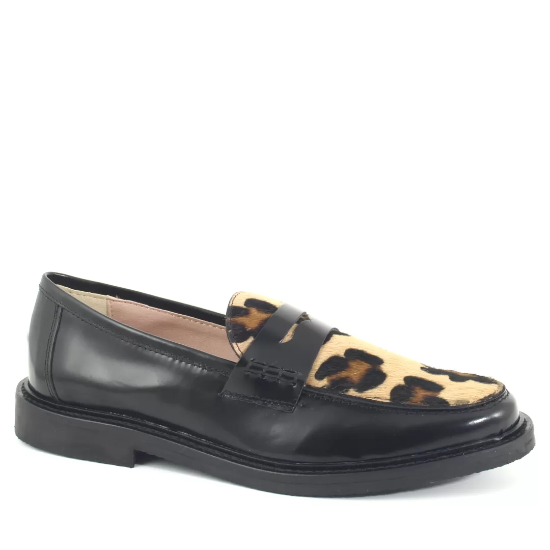 Le Walterine Mocassino Jimmy Animalier, Nero Cheap