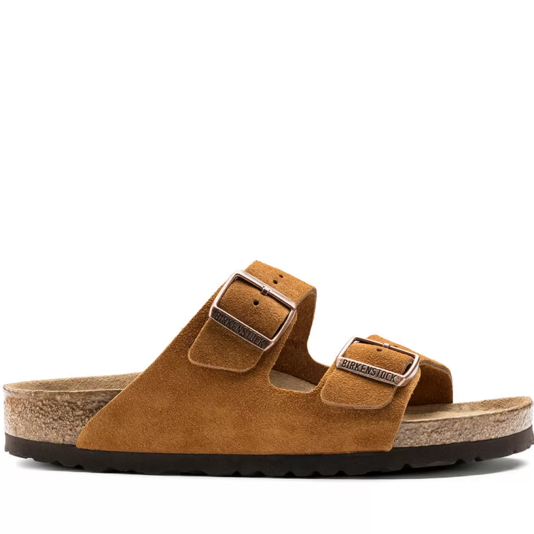 Birkenstock Sandalo Arizona Plantare Morbido Cuoio, Marrone Online