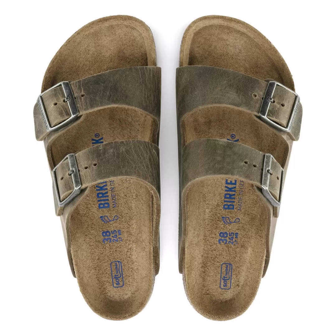 Birkenstock Sandalo Arizona Plantare Morbido Verde Sale