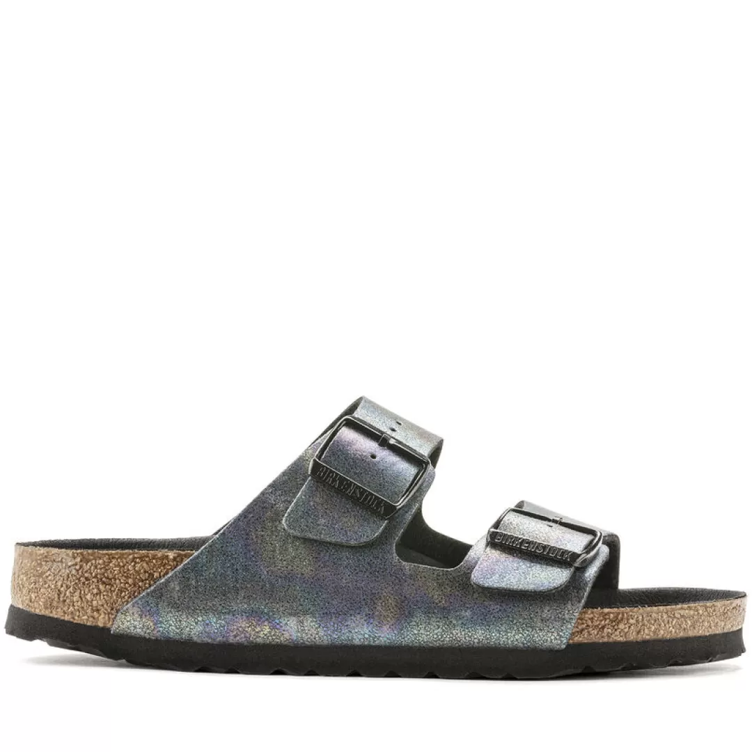 Birkenstock Sandalo Arizona Vegan Iridescente, Nero Flash Sale