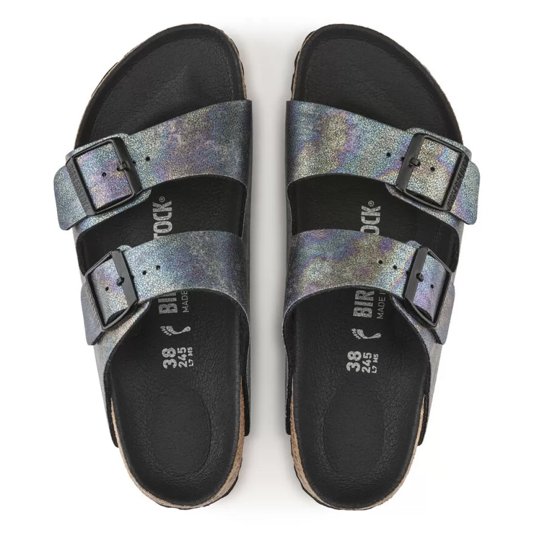 Birkenstock Sandalo Arizona Vegan Iridescente, Nero Flash Sale