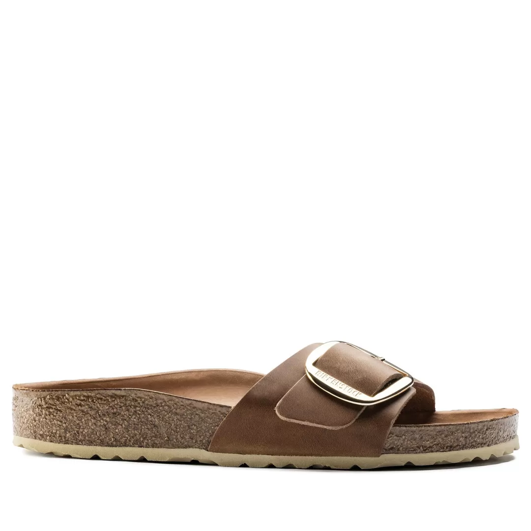 Birkenstock Sandalo Madrid Big Buckle Cuoio, Marrone Cheap