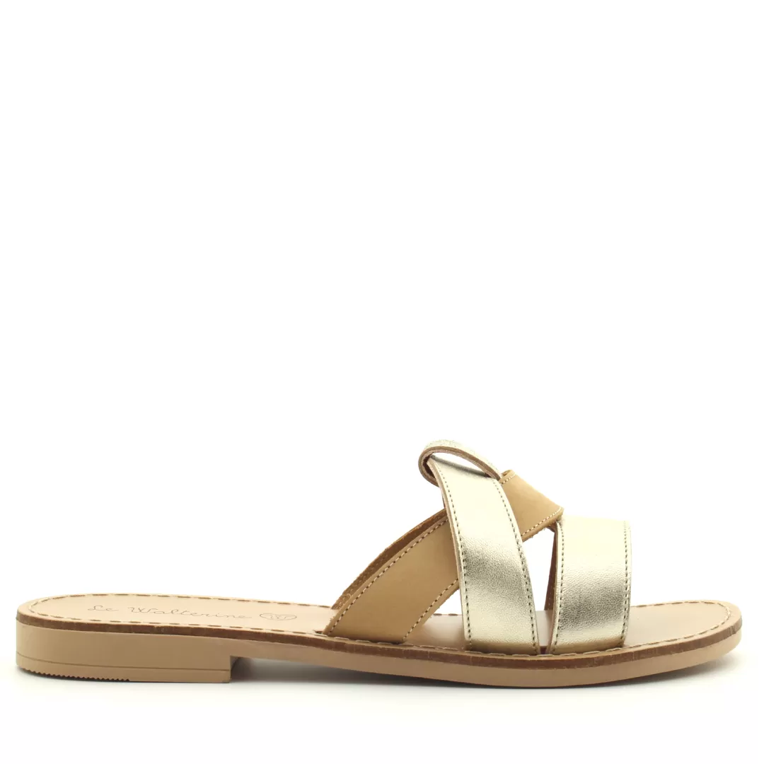 Le Walterine Sandalo Teti Beige, Oro Sale