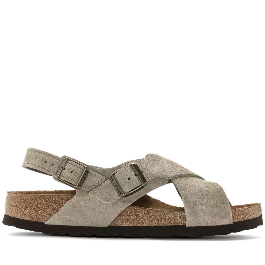 Birkenstock Sandalo Tulum Plantare Morbido Beige, Grigio New