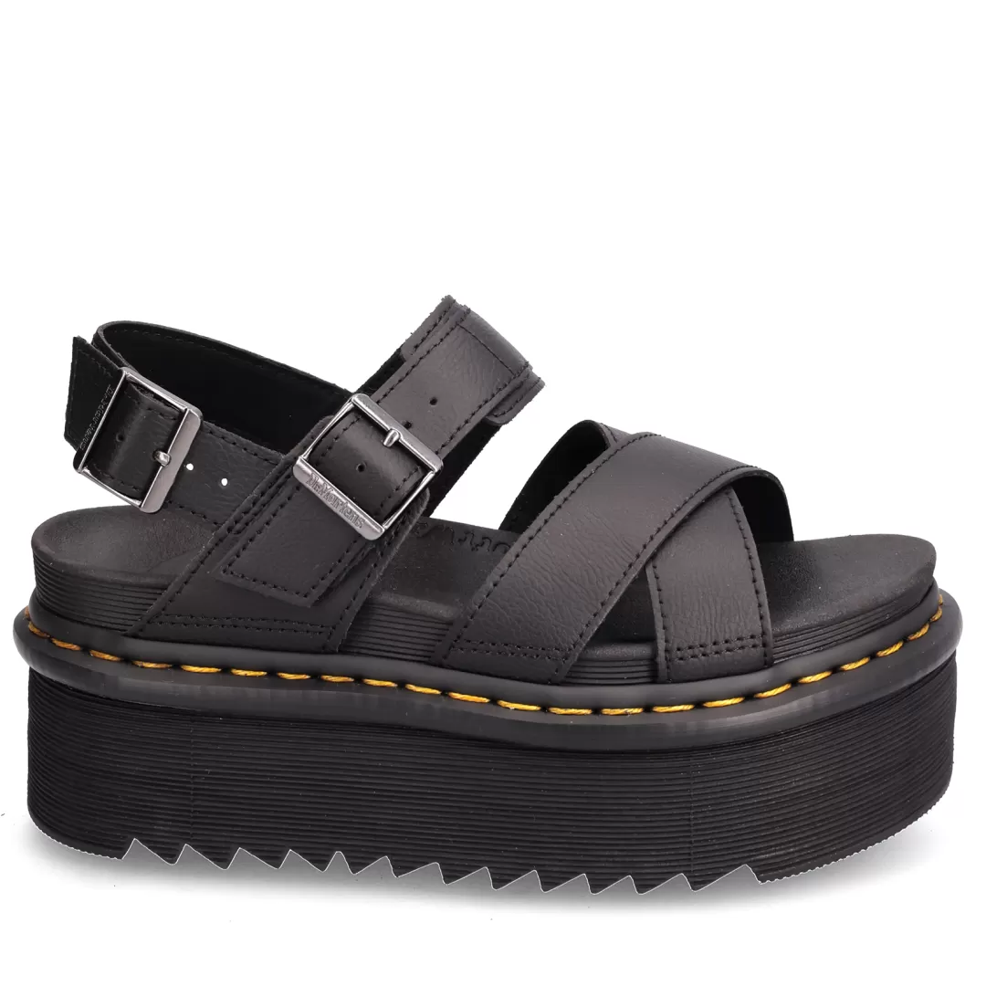 Dr.Martens Sandalo Voss Ii Quad Nero Cheap