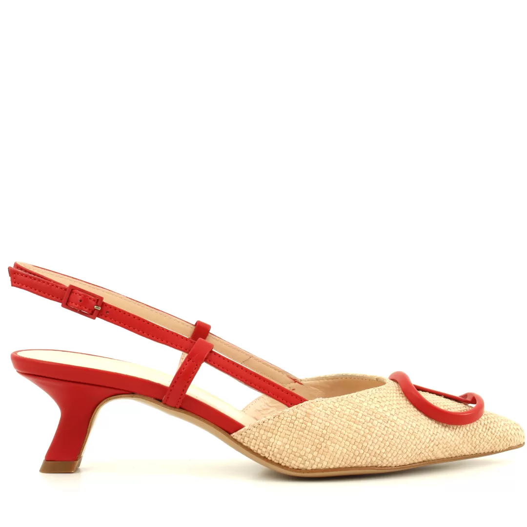 Le Walterine Slingback Hella Beige, Rosso Outlet