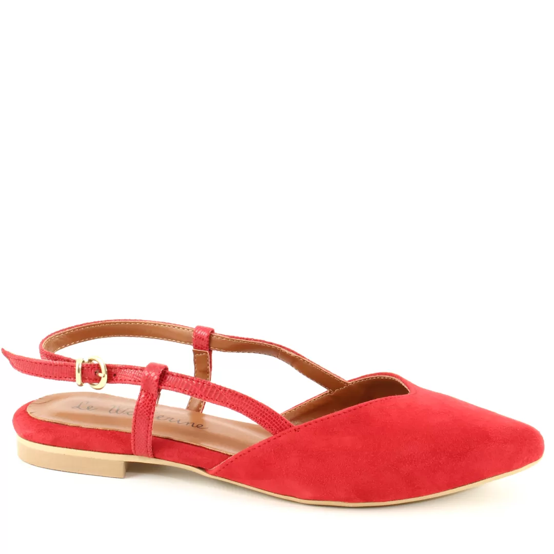 Le Walterine Slingback Mara Rosso New