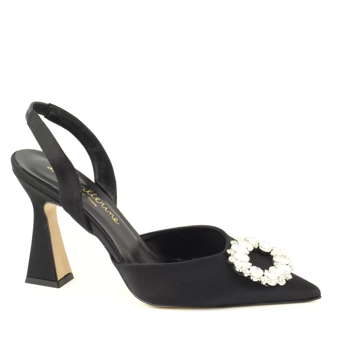 Le Walterine Slingback Satin Nero Shop