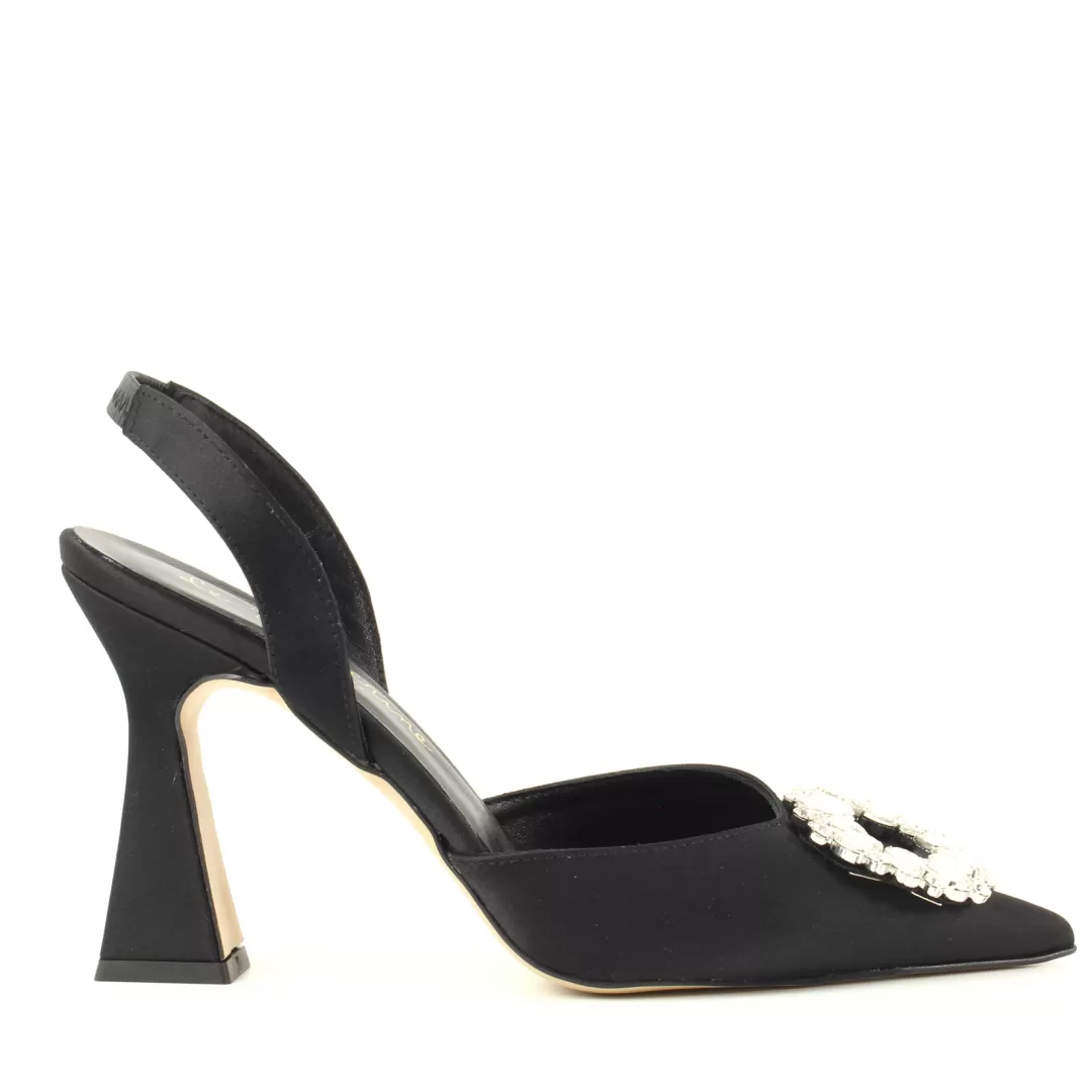 Le Walterine Slingback Satin Nero Shop