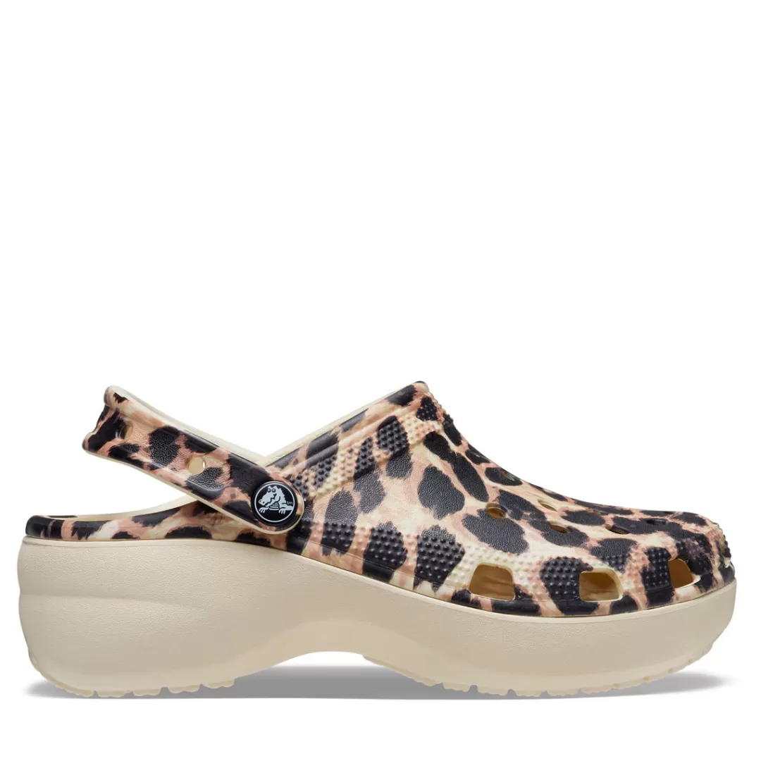 Crocs Zoccolo Classic Platform Animalier, Leopardo Fashion