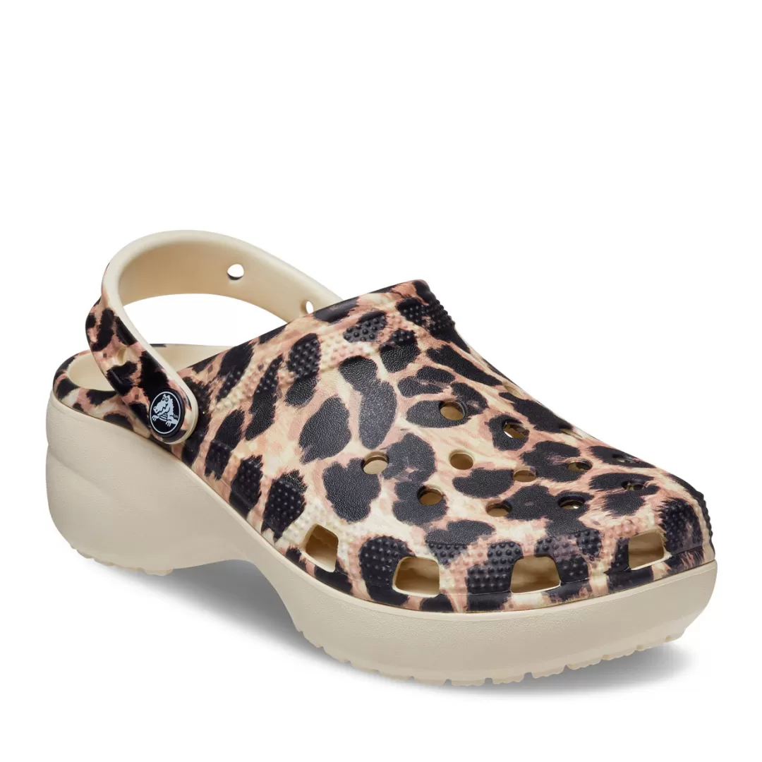 Crocs Zoccolo Classic Platform Animalier, Leopardo Fashion